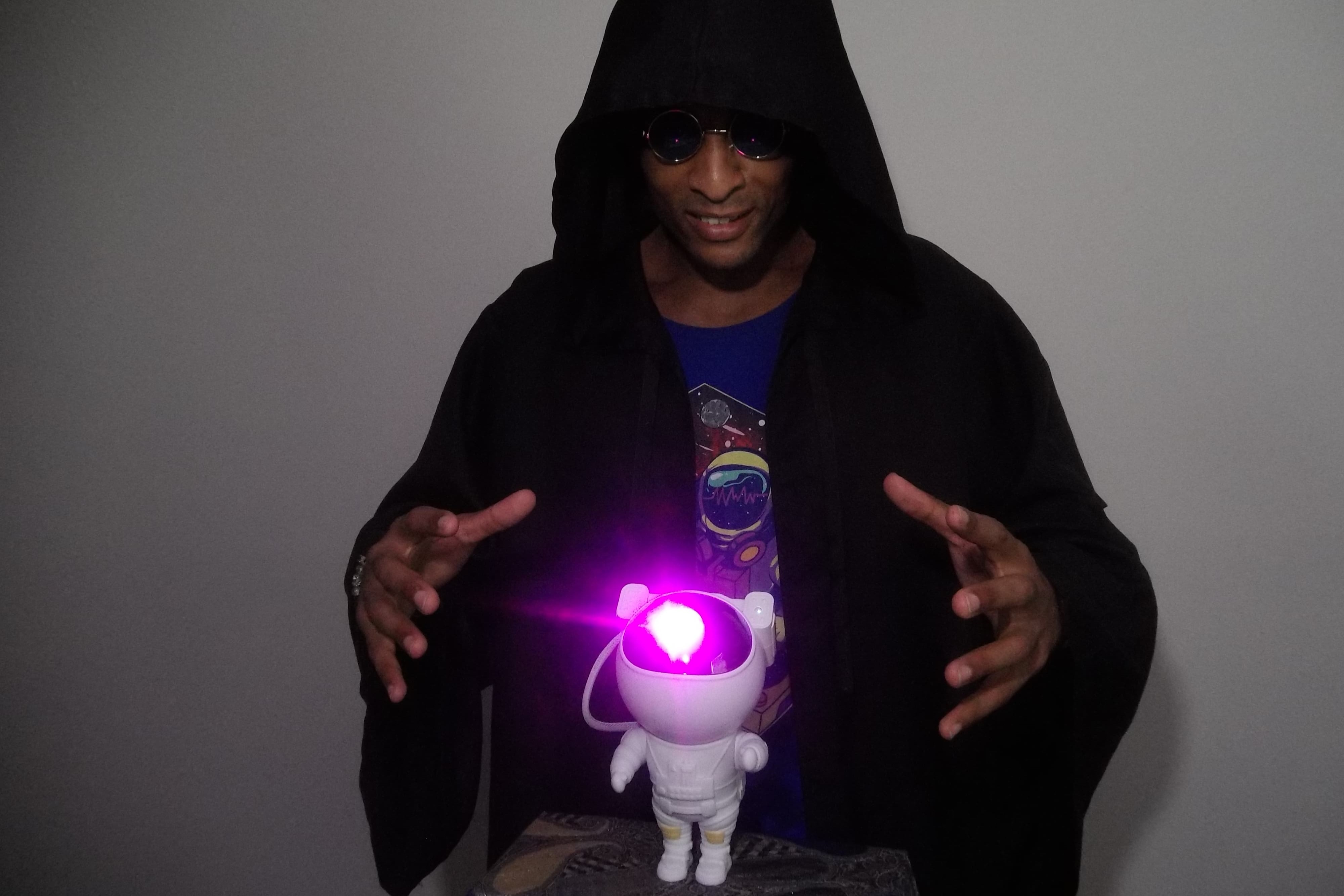 mike wizard with space astronaut