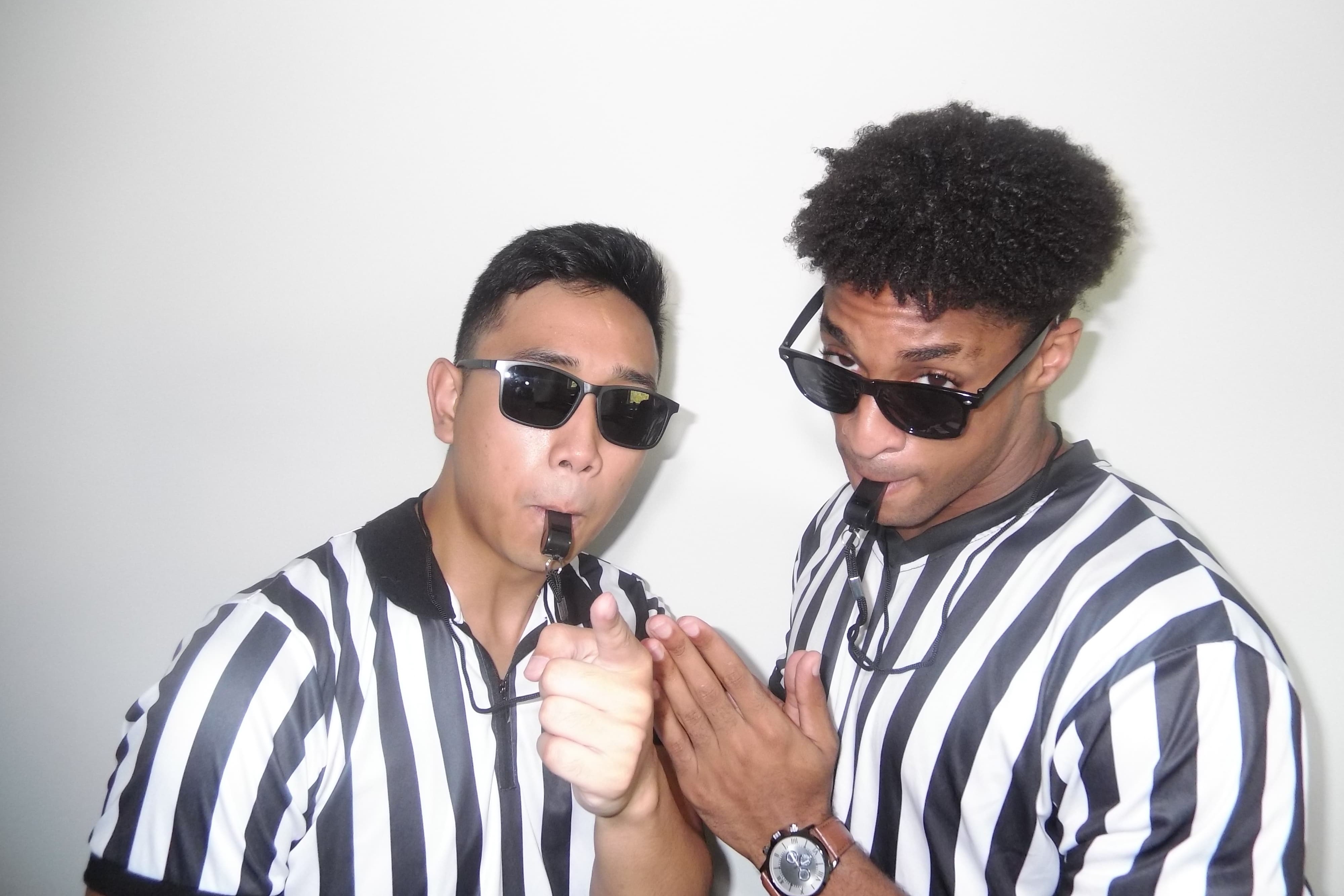 referee costumes whistle pose